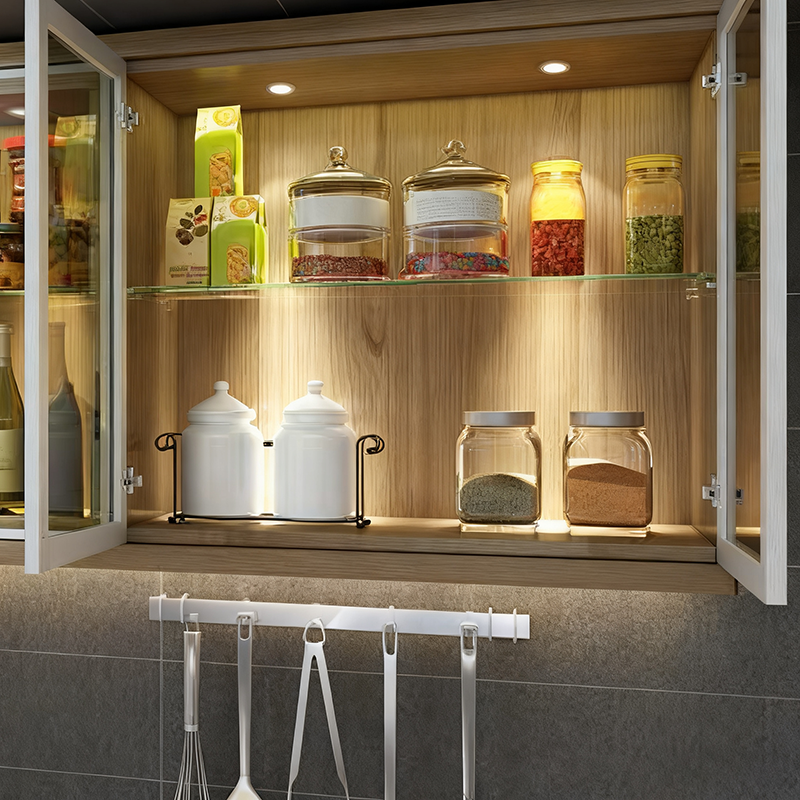 Modern Lacquer Apartment Kitchen Cabinet Set | Custom MDF & Plywood 3-Layer Storage System