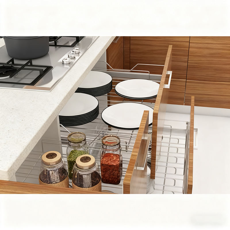 Modern Lacquer Apartment Kitchen Cabinet Set | Custom MDF & Plywood 3-Layer Storage System