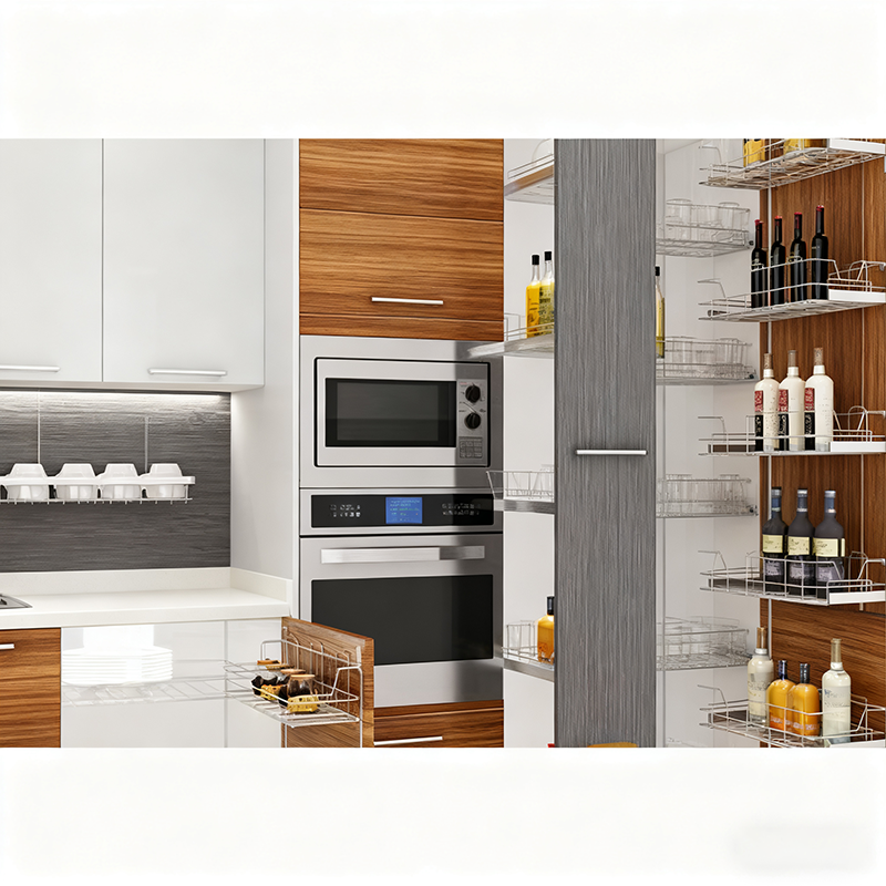 Modern Lacquer Apartment Kitchen Cabinet Set | Custom MDF & Plywood 3-Layer Storage System