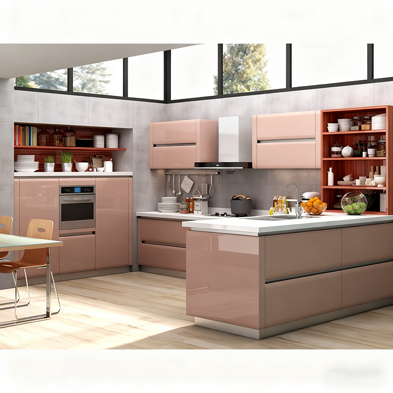 Luxury White Lacquer Custom Kitchen Cabinet Set for Hotels, Bars & Modern Homes