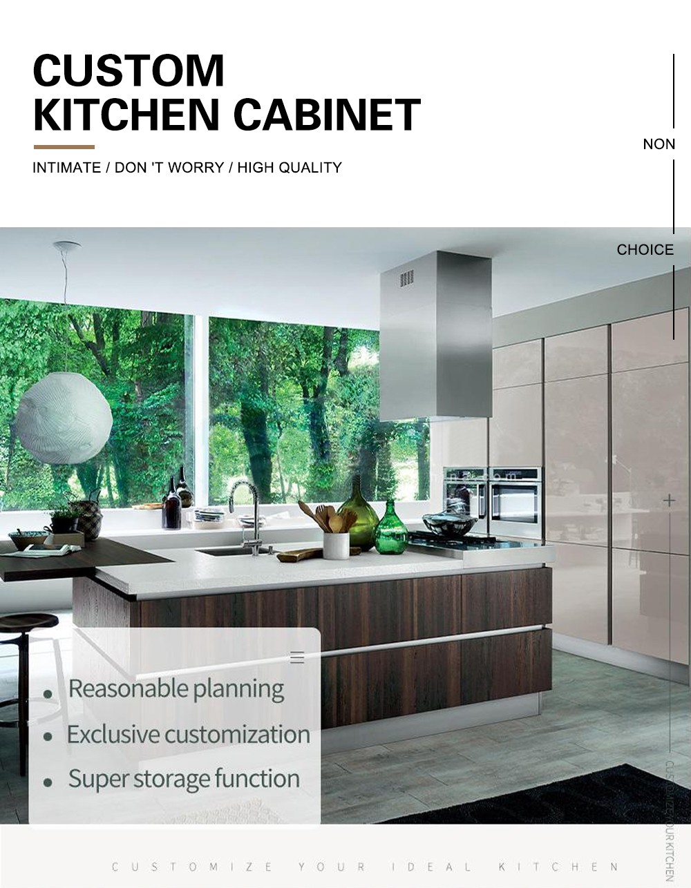 Modern style Kitchen cabinet Melamine with particle board -GK-404