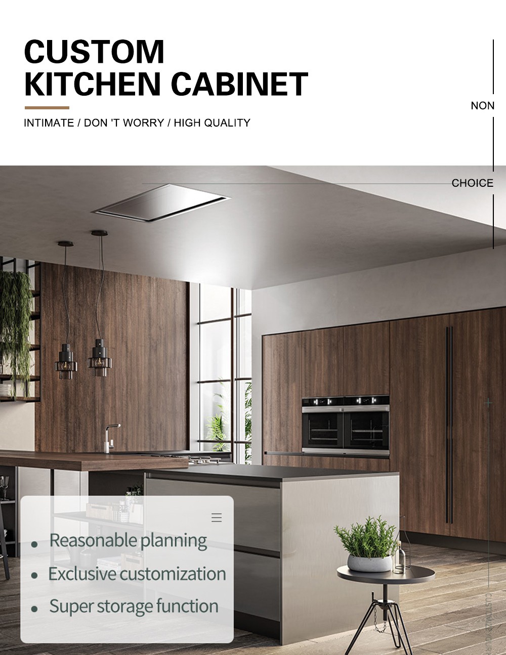Modern style melamine with particle board open kitchen GK-1016