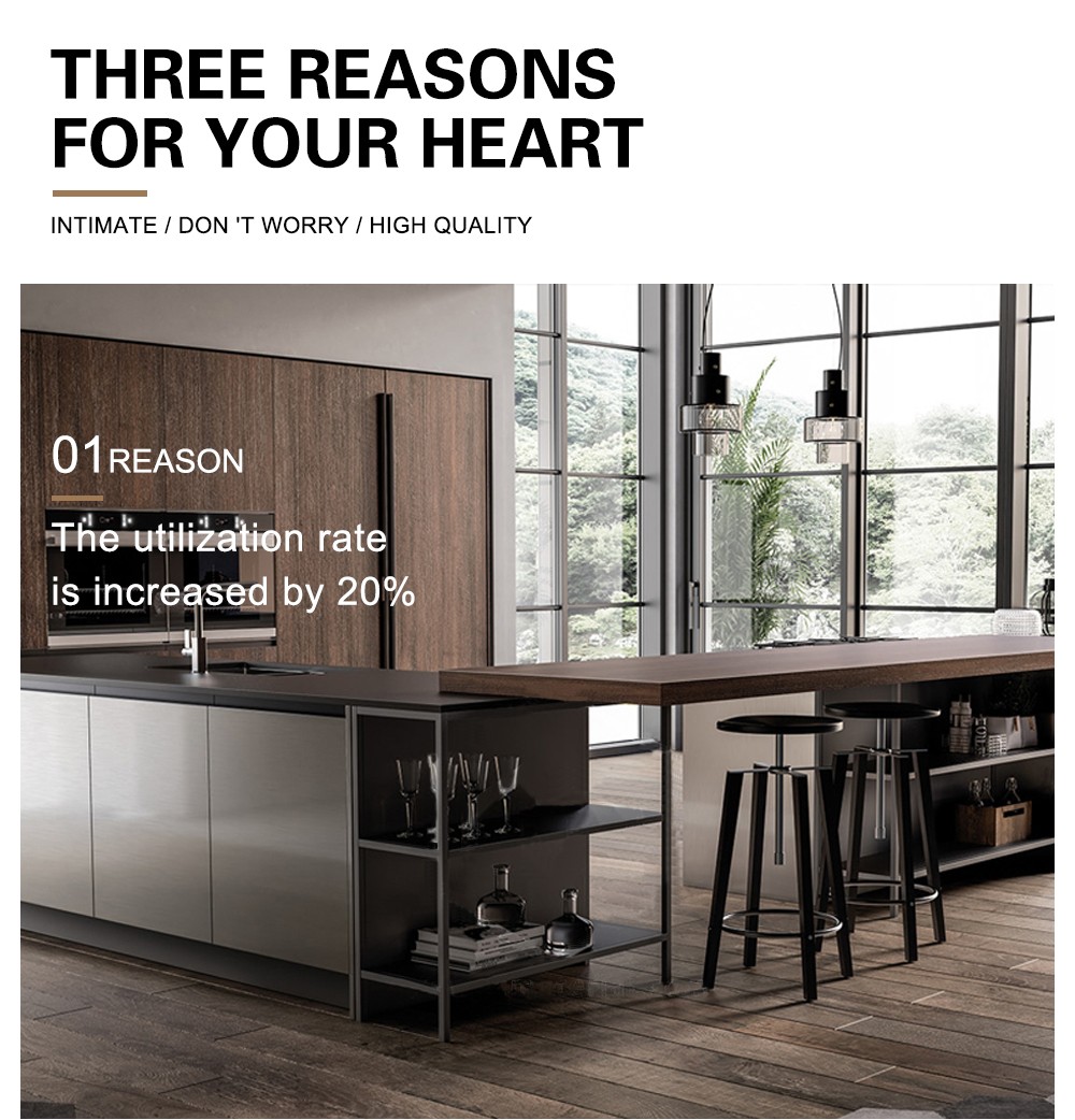 Modern style melamine with particle board open kitchen GK-1016