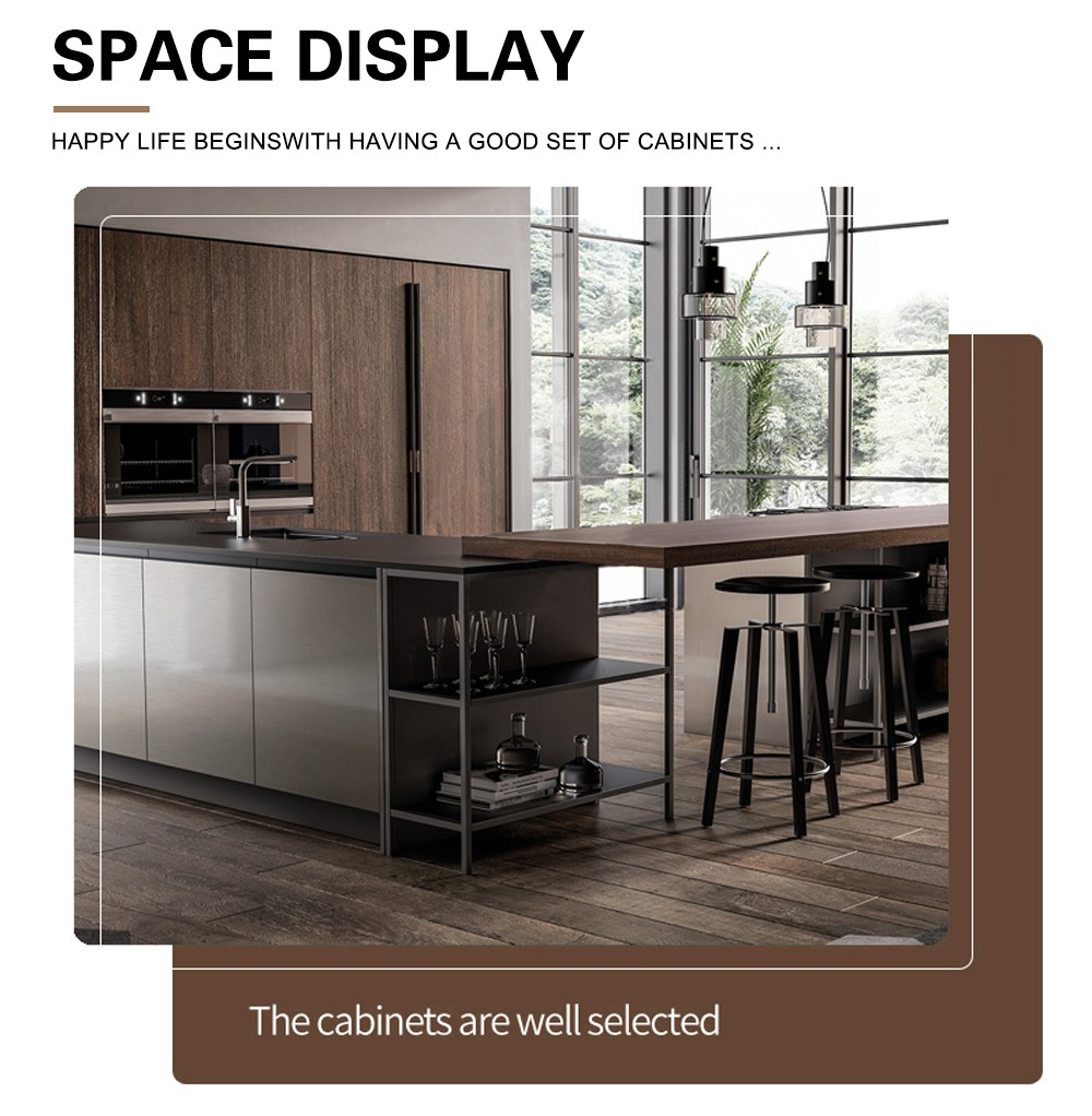 Modern style melamine with particle board open kitchen GK-1016