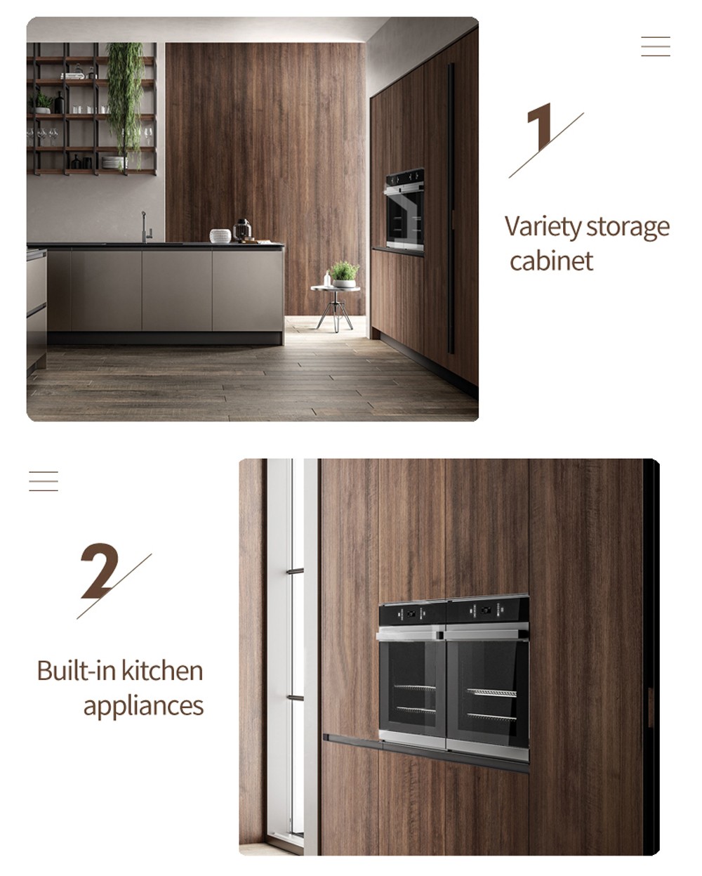 Modern style melamine with particle board open kitchen GK-1016