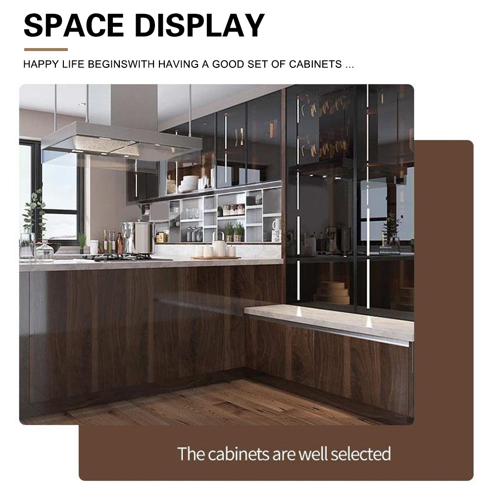 Modern style melamine with particle board open kitchen-GK-548
