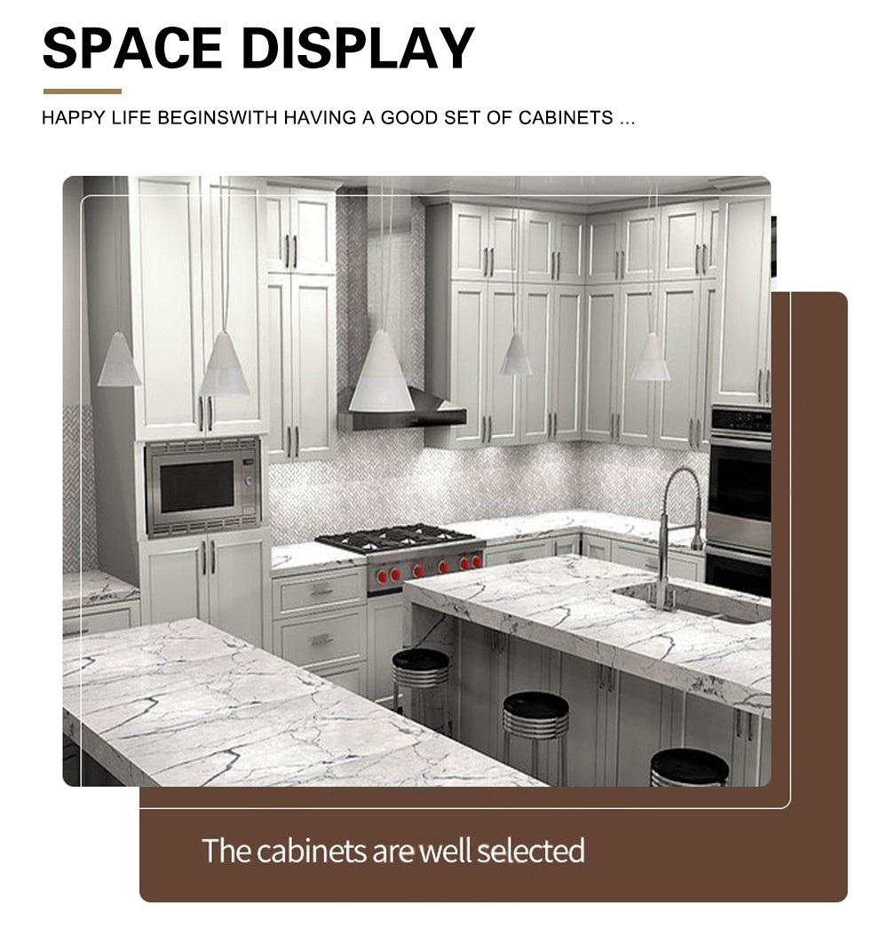 Nordic style Classical style kitchen PVC with HDF GK-1165