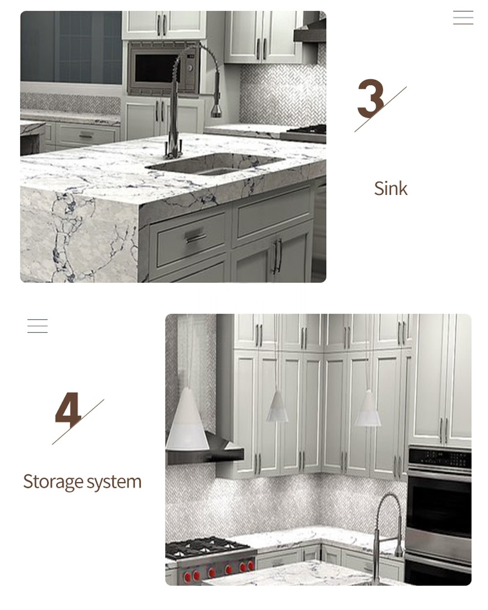 Nordic style Classical style kitchen PVC with HDF GK-1165