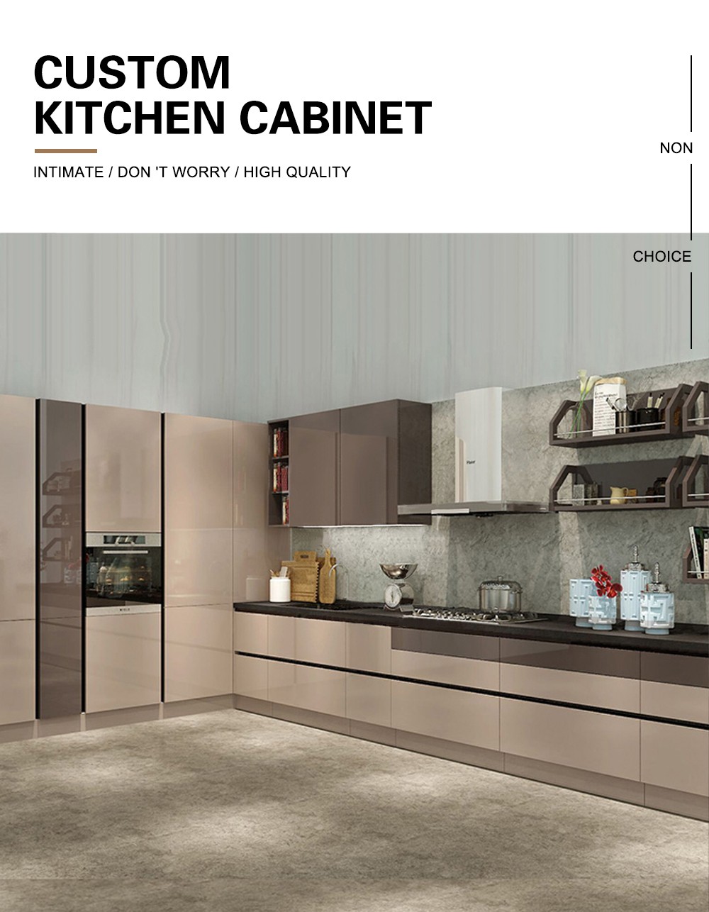Simple design UV lacquer with HDF kitchen-GK-438