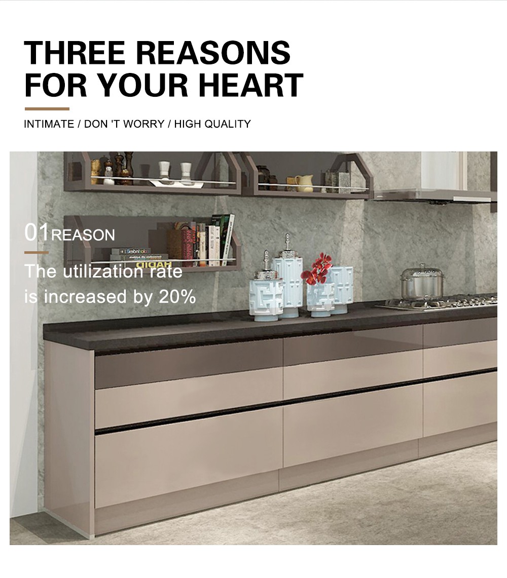 Simple design UV lacquer with HDF kitchen-GK-438