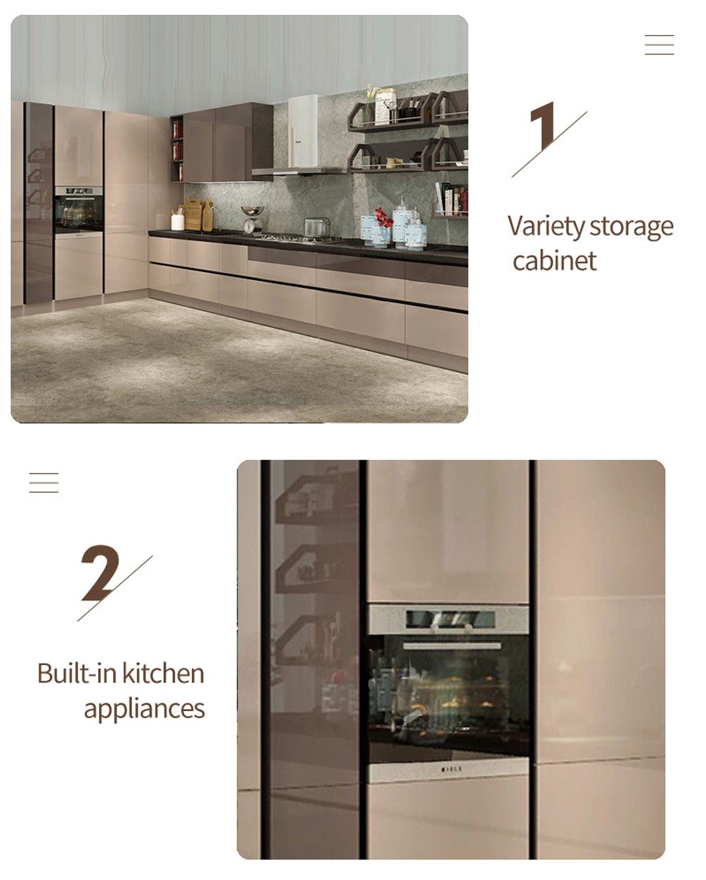 Simple design UV lacquer with HDF kitchen-GK-438