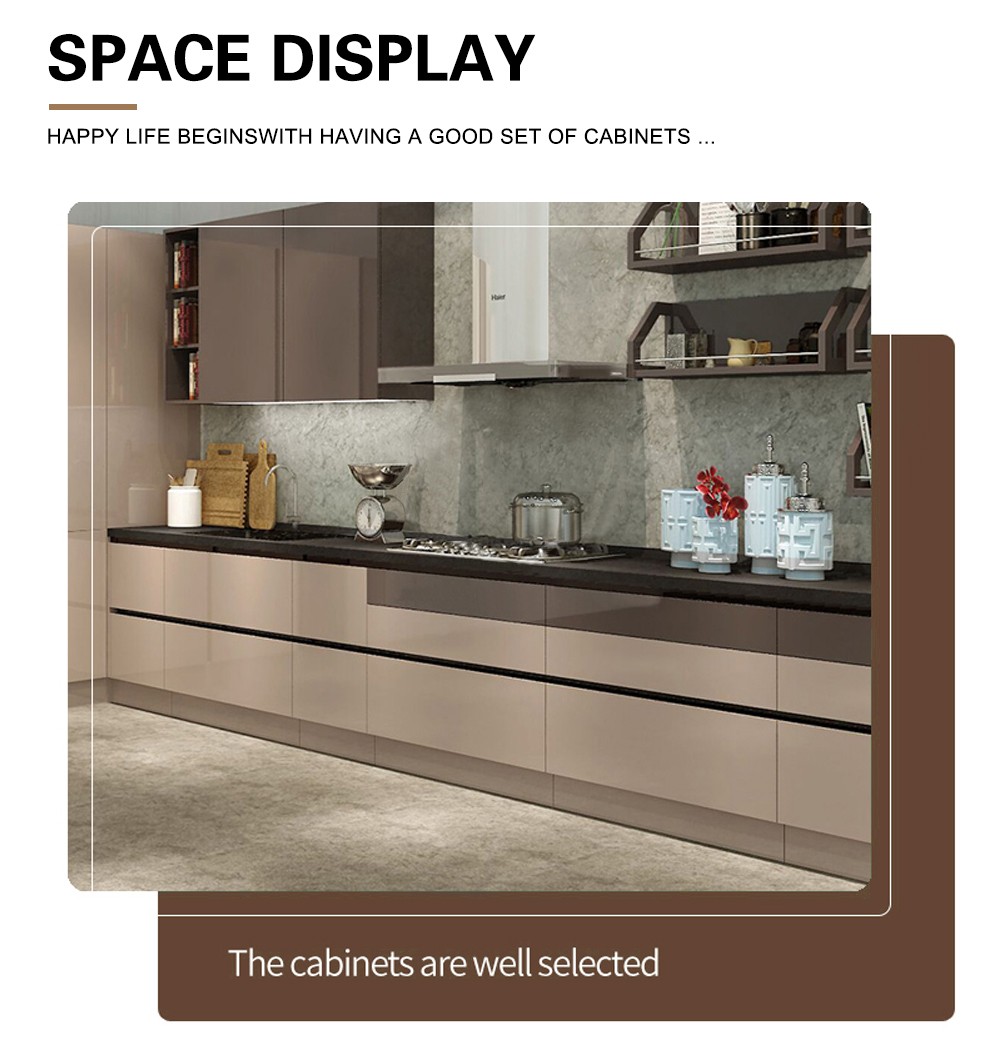 Simple design UV lacquer with HDF kitchen-GK-438