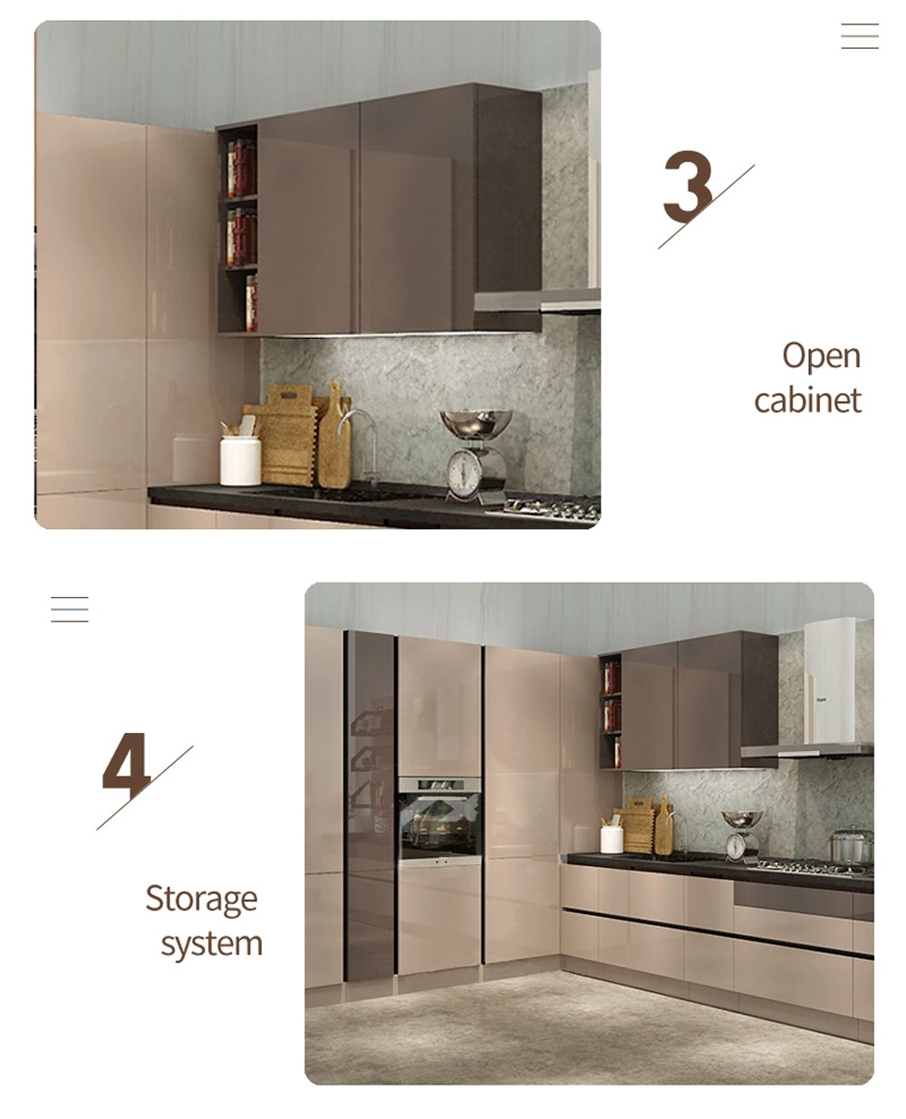 Simple design UV lacquer with HDF kitchen-GK-438