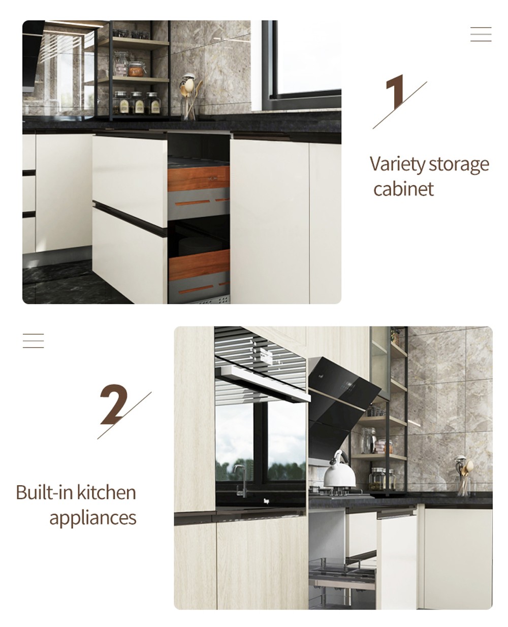 2020 Hot sale Melamine with particle board Modern kitchen-GK-011