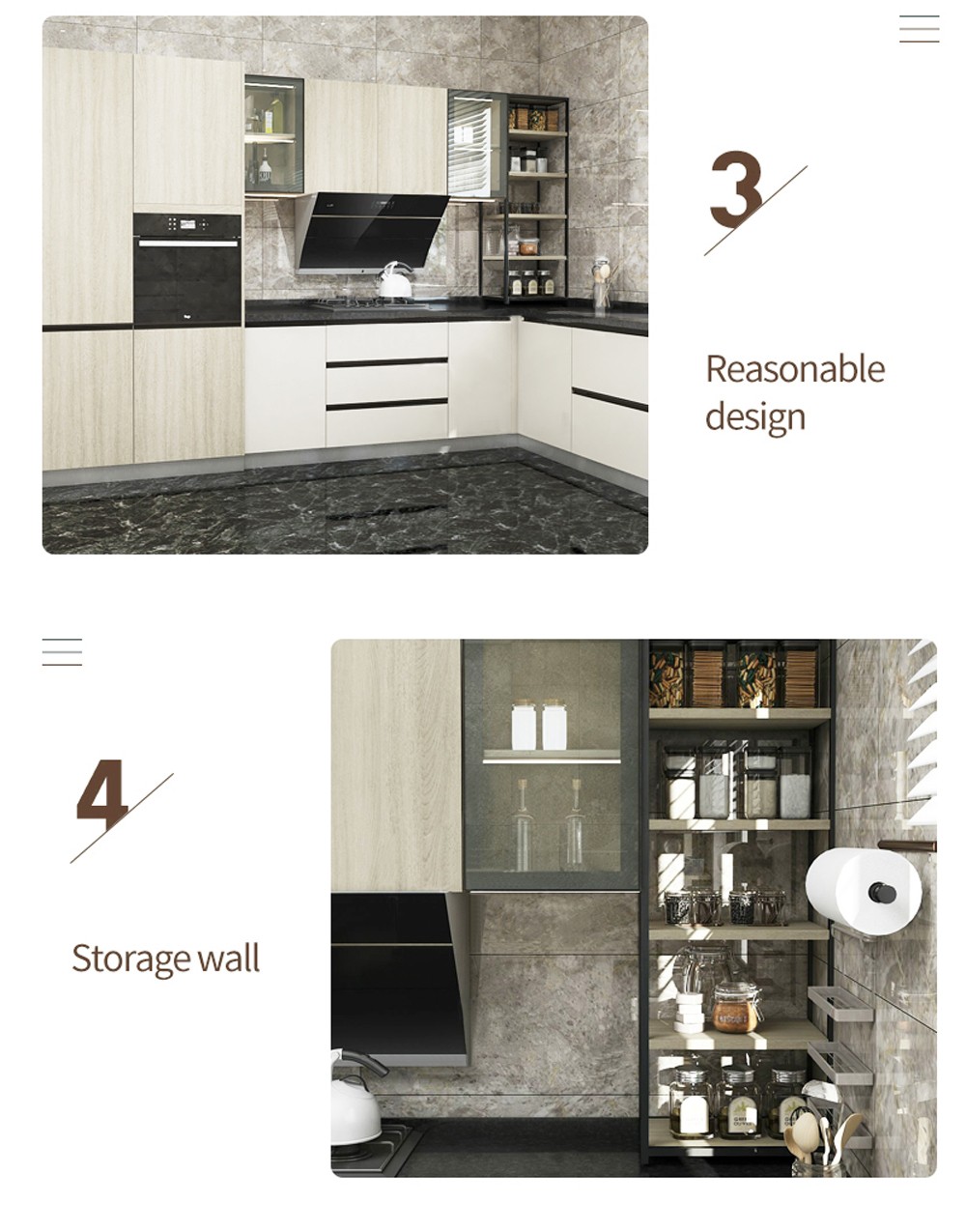2020 Hot sale Melamine with particle board Modern kitchen-GK-011