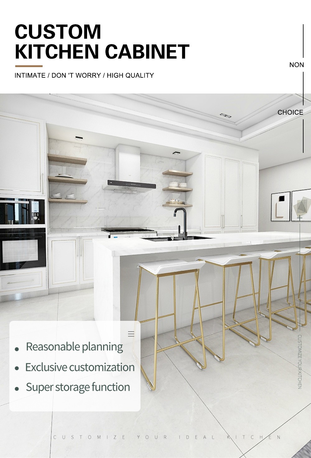 2020 Hot sale Modern Melamine with particle board Kitchen cabinet-GK-015