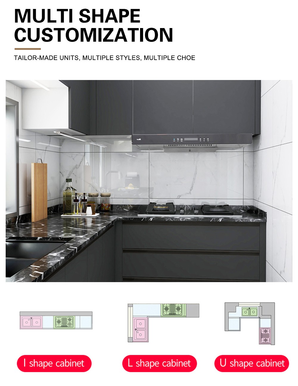 2020 Hot sale Modern UV Lacquer with HDF Kitchen cabinet-GK-014