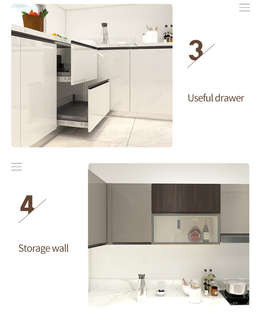 2020 Hot sale UV Lacquer with HDF Modern Kitchen cabinet-GK-004