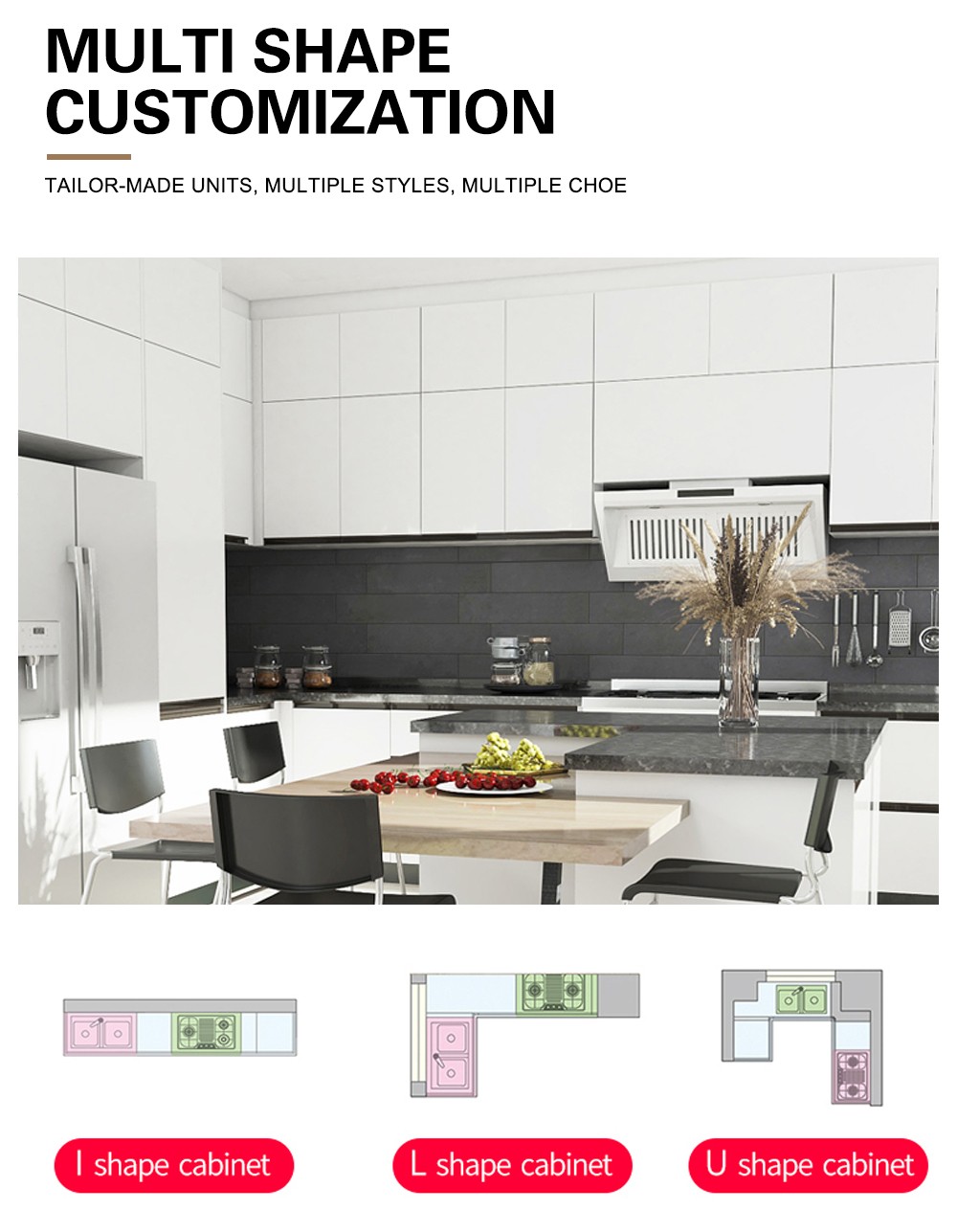 2020 Hot sale UV Lacquer with HDFModern kitchen-GK-012