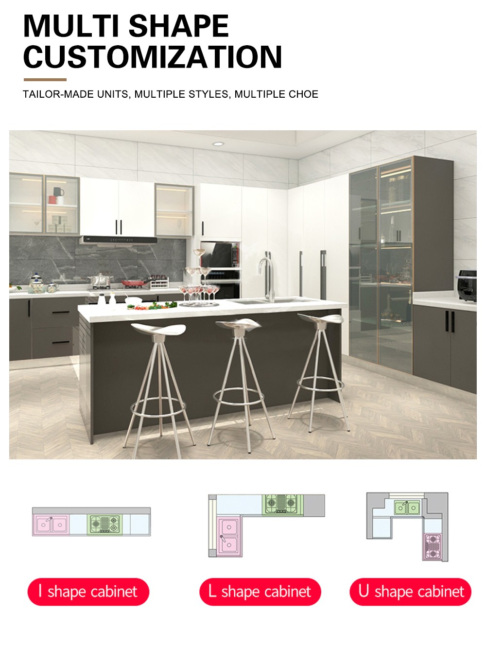 2020 UV lacquer Modern Kitchen cabinet-GK-003