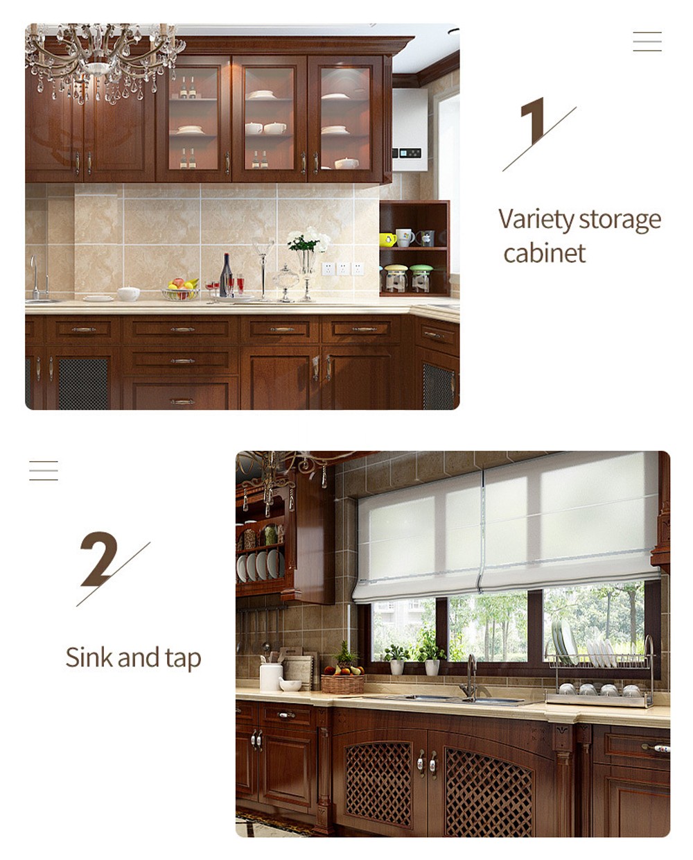 American style Clasic style PVC with HDF kitchen-GK-555