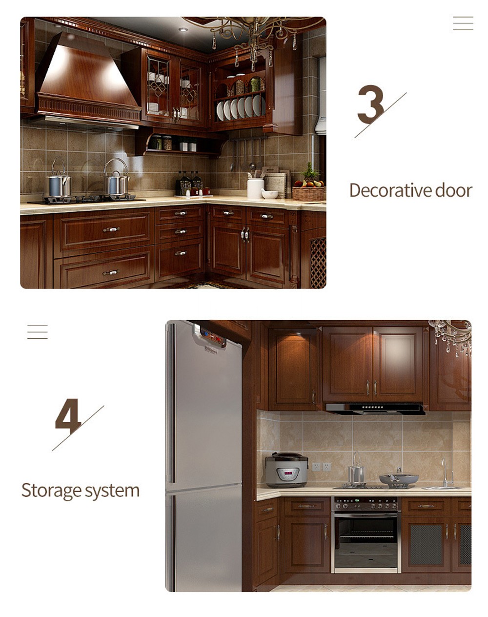 American style Clasic style PVC with HDF kitchen-GK-555