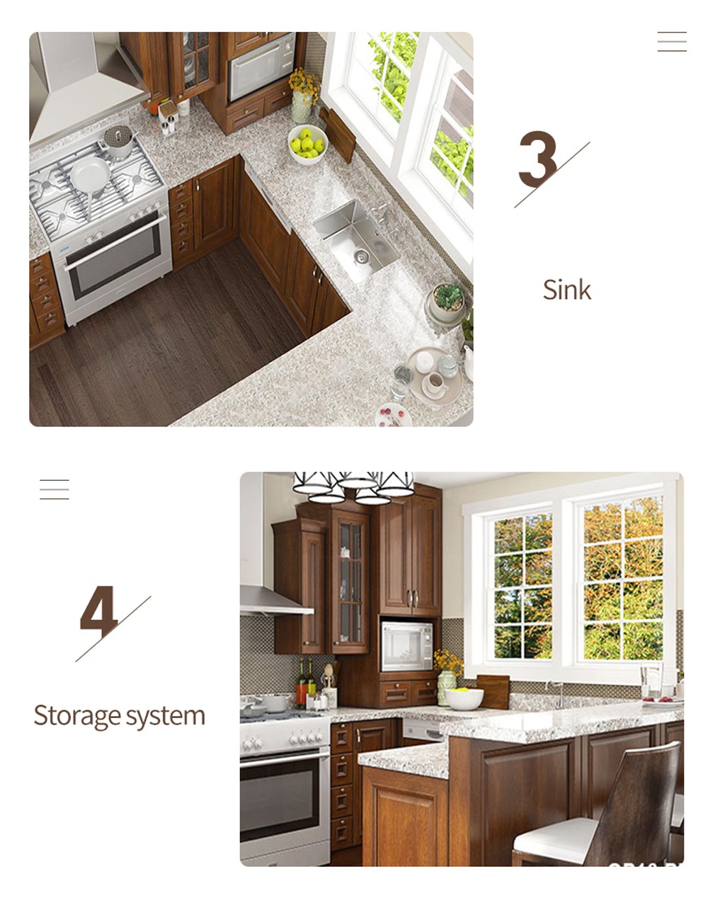 American style classical kitchen PVC with HDF-GK-305