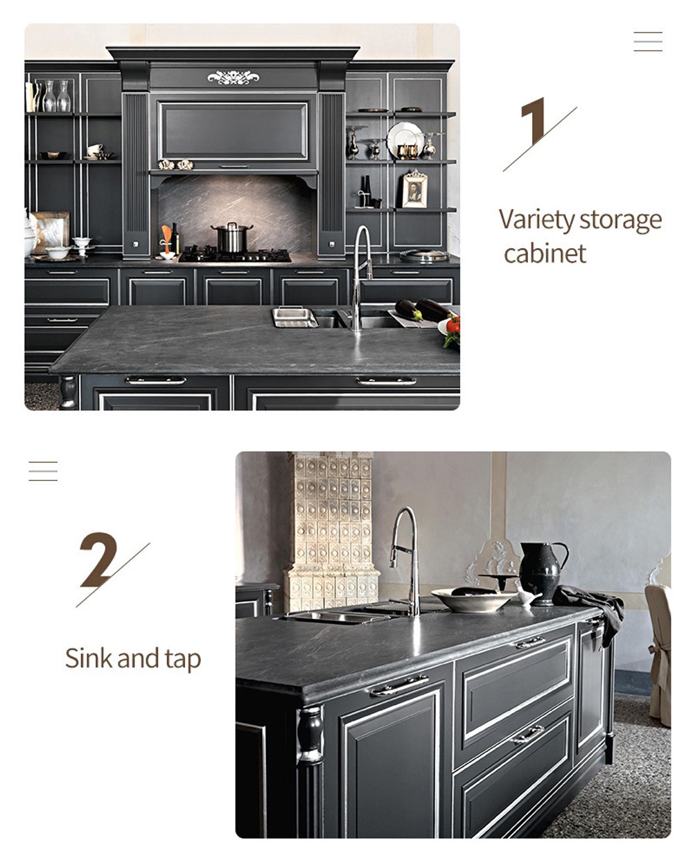 American style classical PVC with HDF kitchen GK-530
