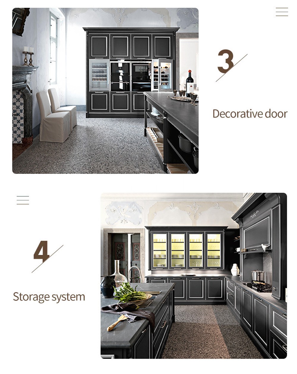 American style classical PVC with HDF kitchen GK-530