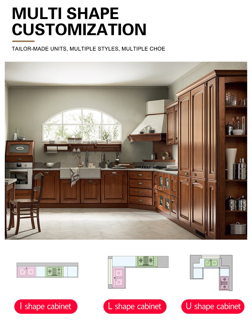 American style Classical style PVC with HDF kitchen-GK-763