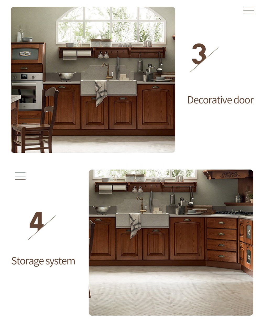 American style Classical style PVC with HDF kitchen-GK-763