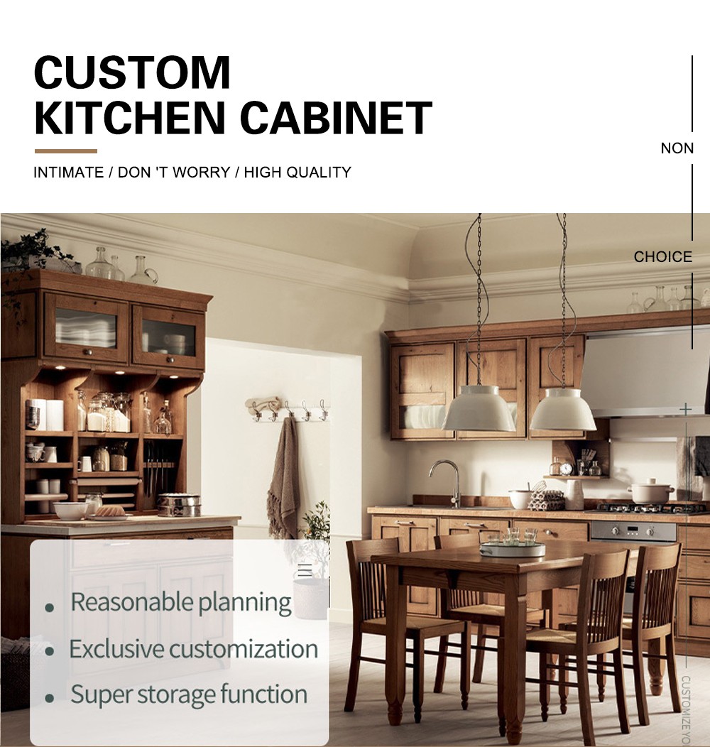 American style classical wind glass cabinet high density board blister kitchen cabinet-GK-652