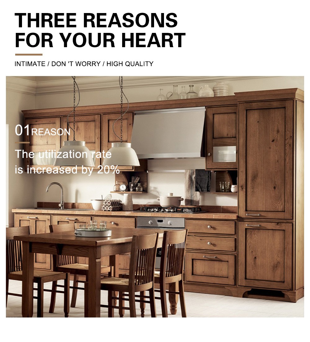 American style classical wind glass cabinet high density board blister kitchen cabinet-GK-652