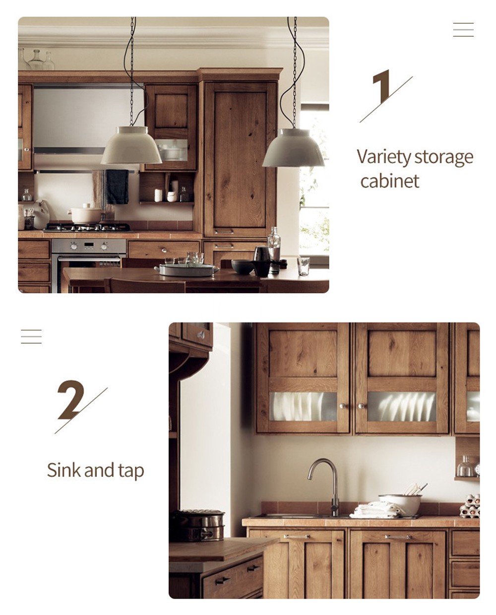 American style classical wind glass cabinet high density board blister kitchen cabinet-GK-652