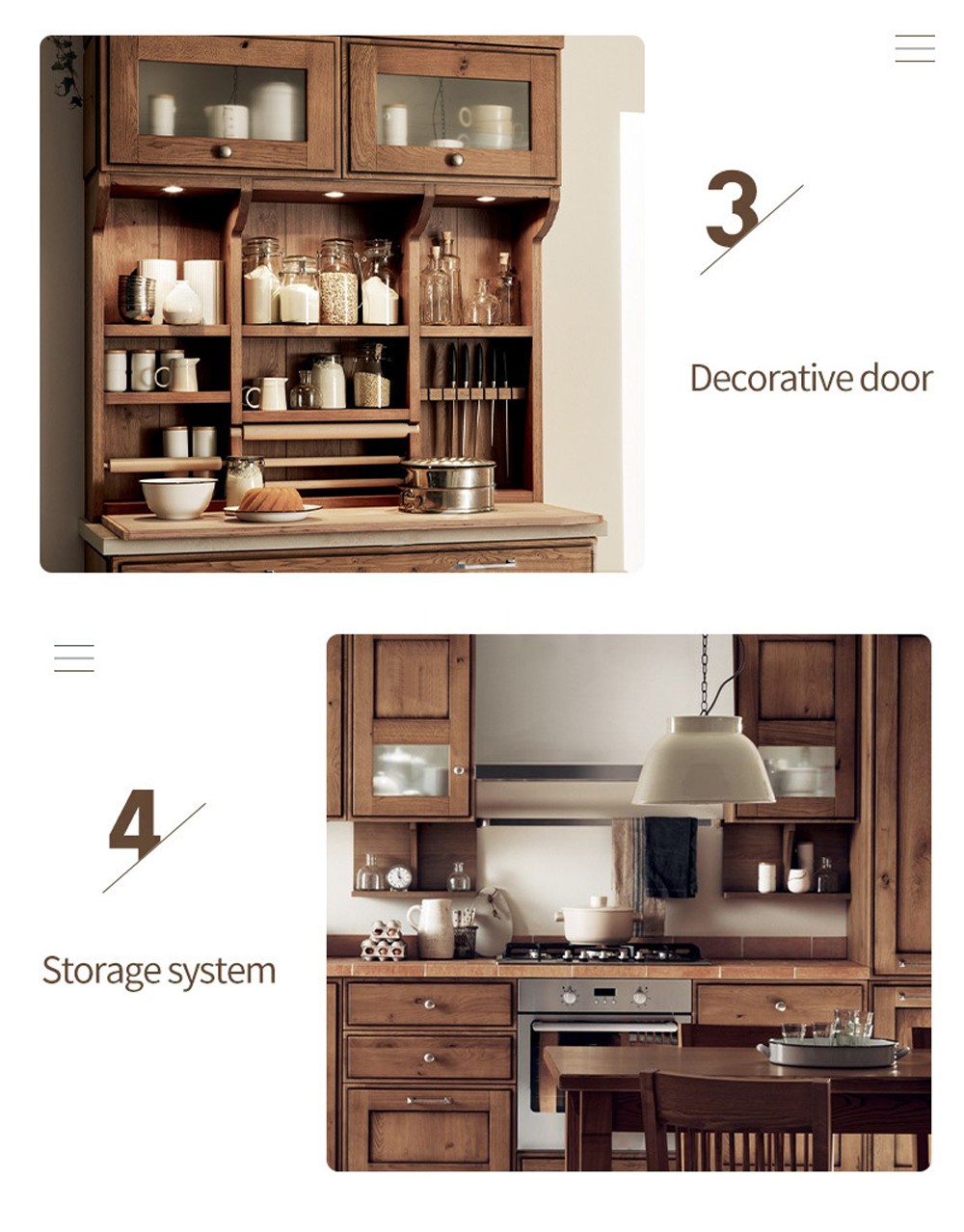 American style classical wind glass cabinet high density board blister kitchen cabinet-GK-652