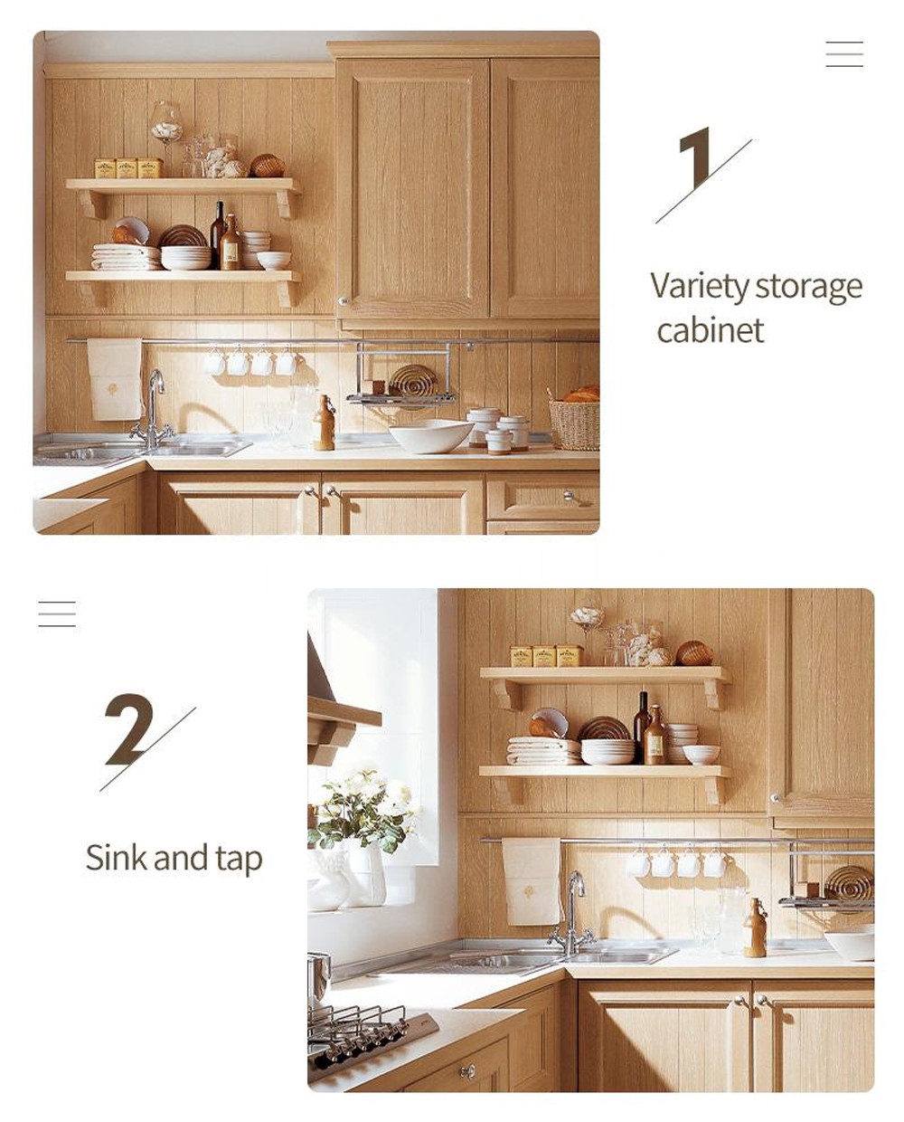 American style Kitchen cabinet PVC with HDF-GK-397