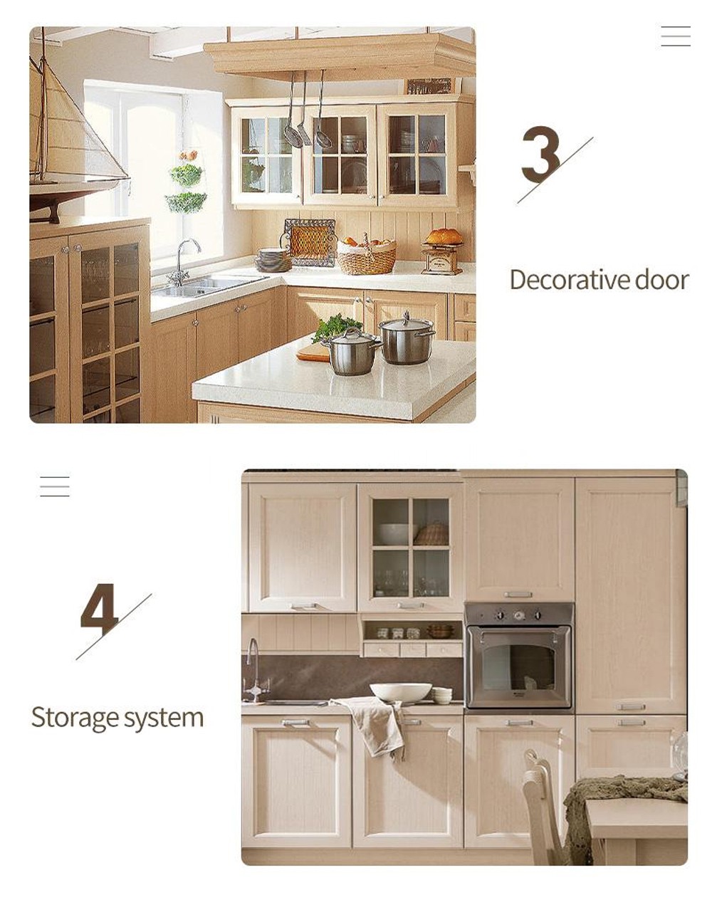 American style Kitchen cabinet PVC with HDF-GK-397