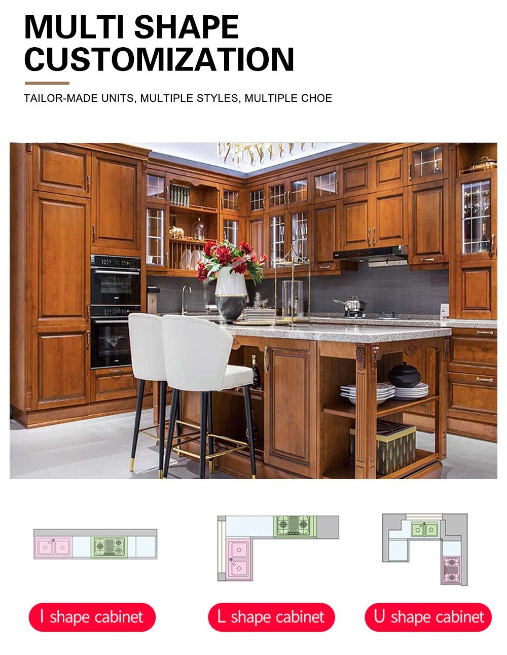 American style kitchen PVC with HDF-GK-307