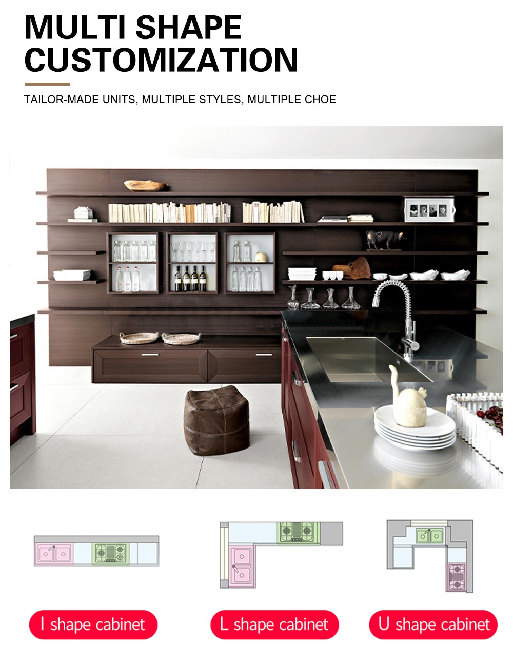 American style kitchen PVC with HDF-GK-398