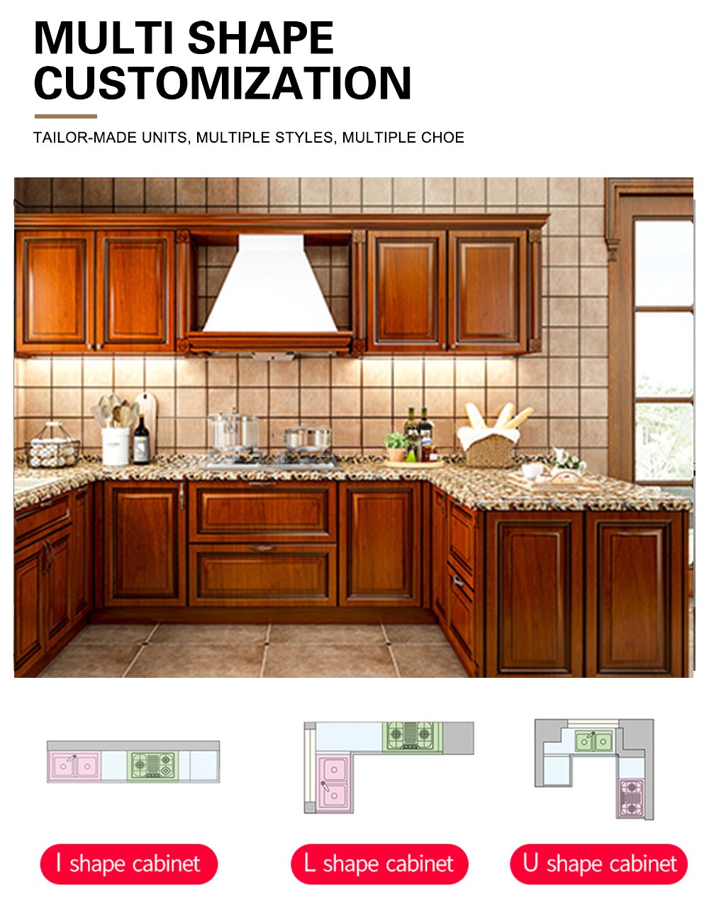 American style PVC with HDF classical kitchen-GK-234