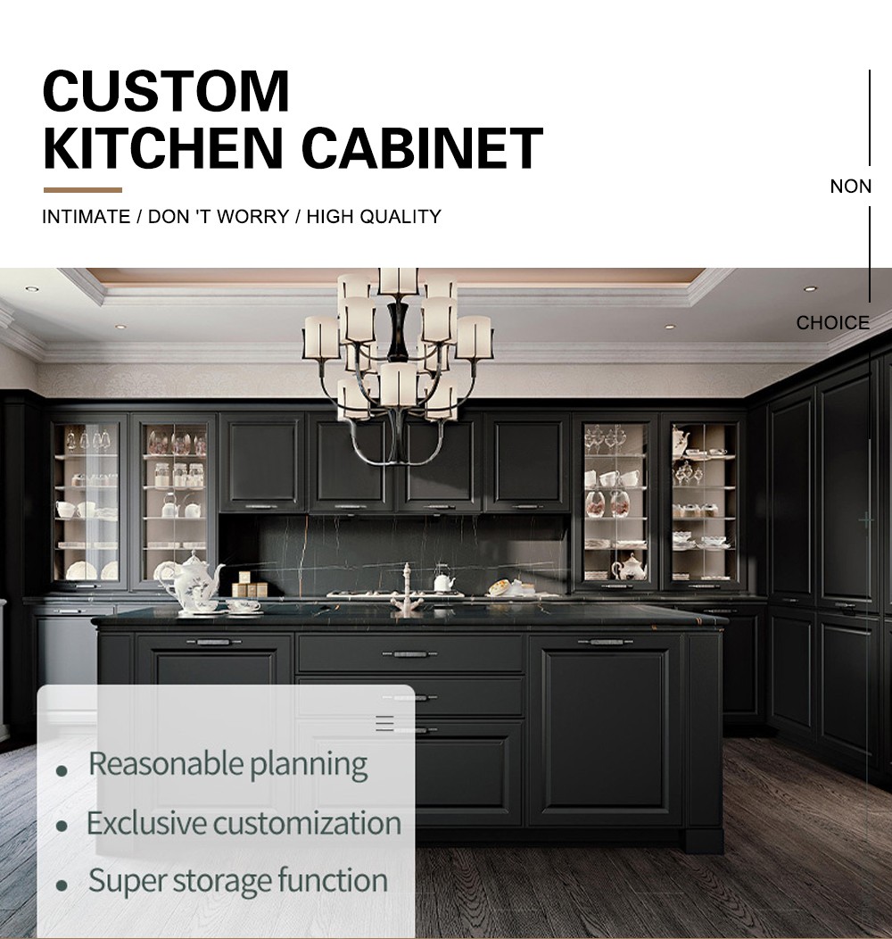 American style solidwood PVC with HDF Kitchen cabinet GK-539