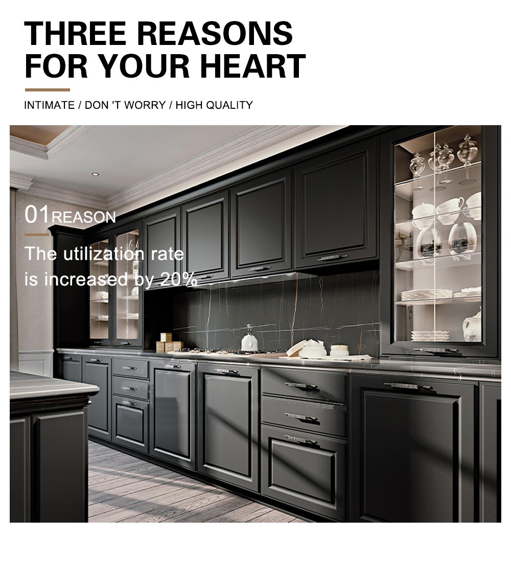 American style solidwood PVC with HDF Kitchen cabinet GK-539