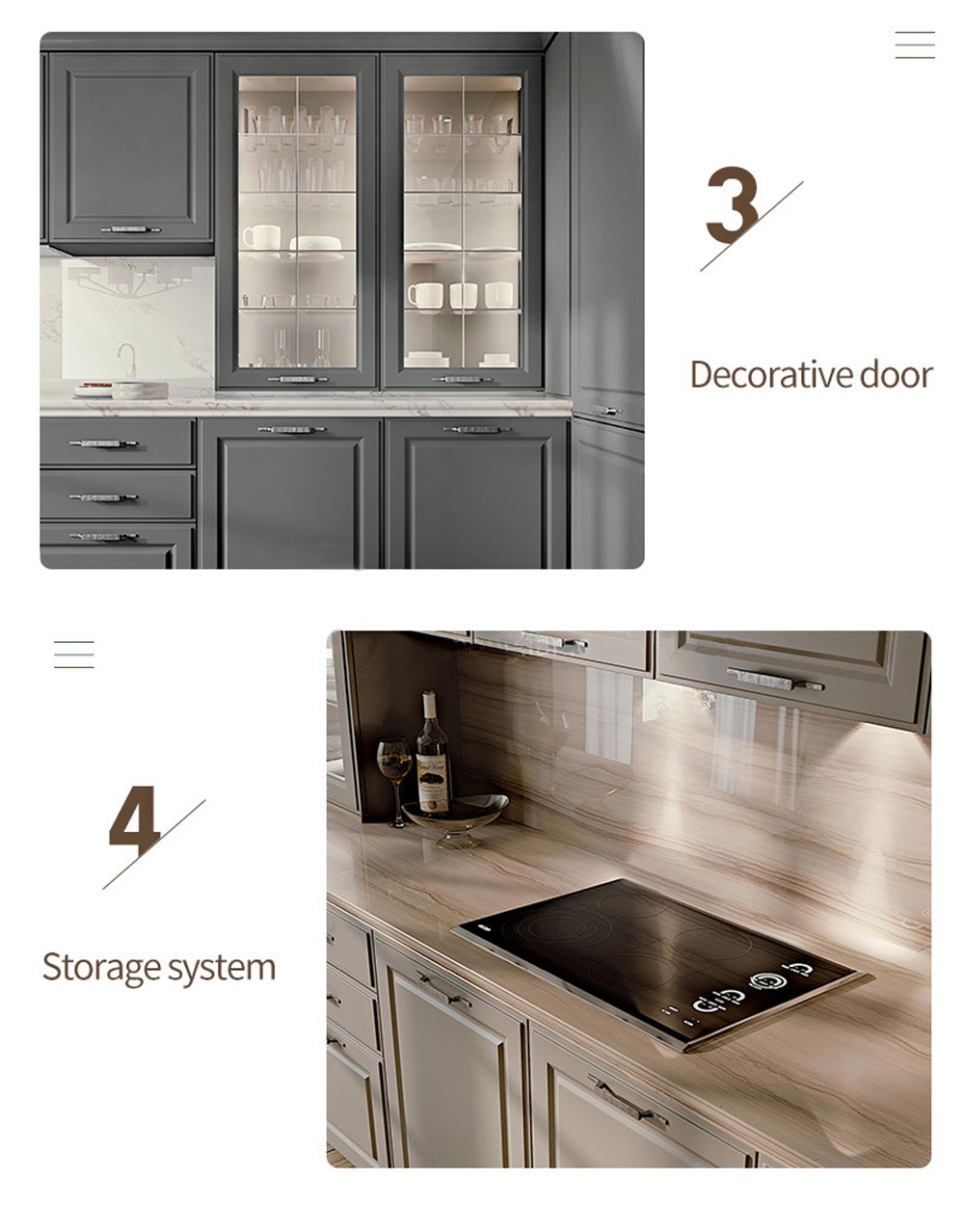 American style solidwood PVC with HDF Kitchen cabinet GK-539