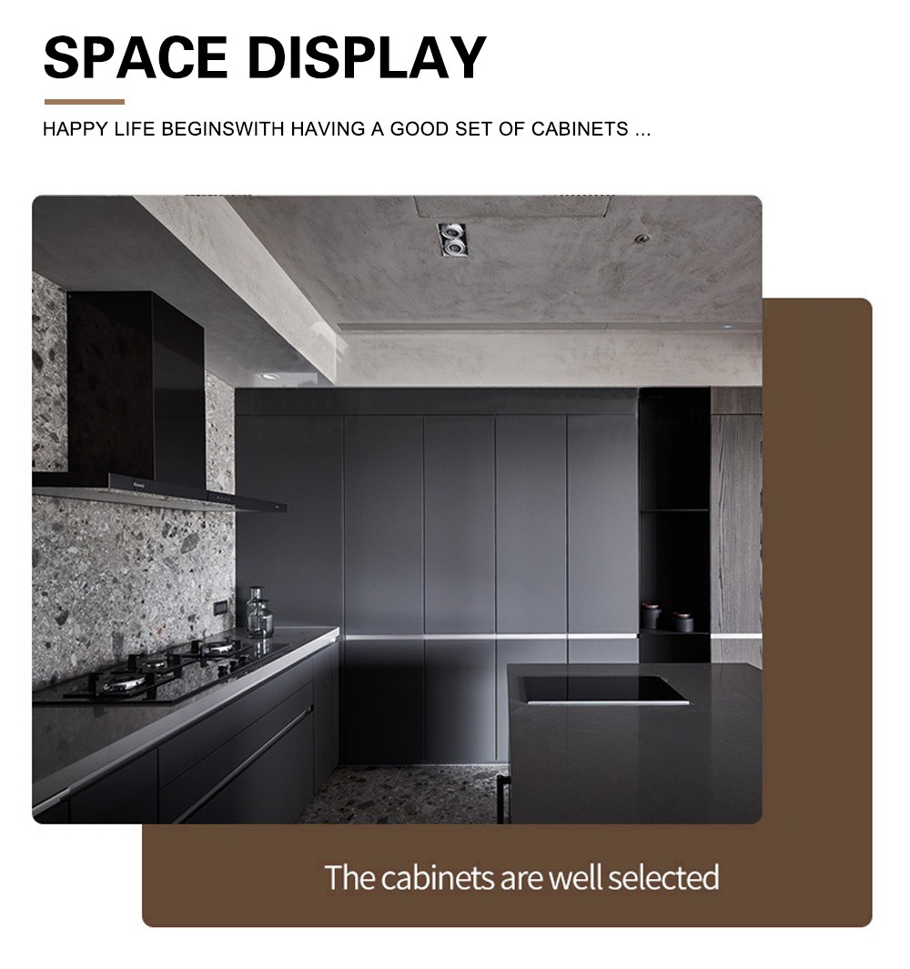 Black style Melamine with particle board kitchen GK-486