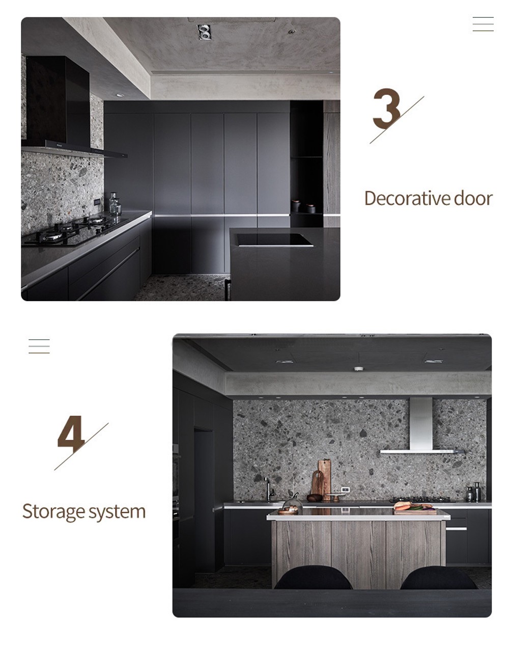 Black style Melamine with particle board kitchen GK-486