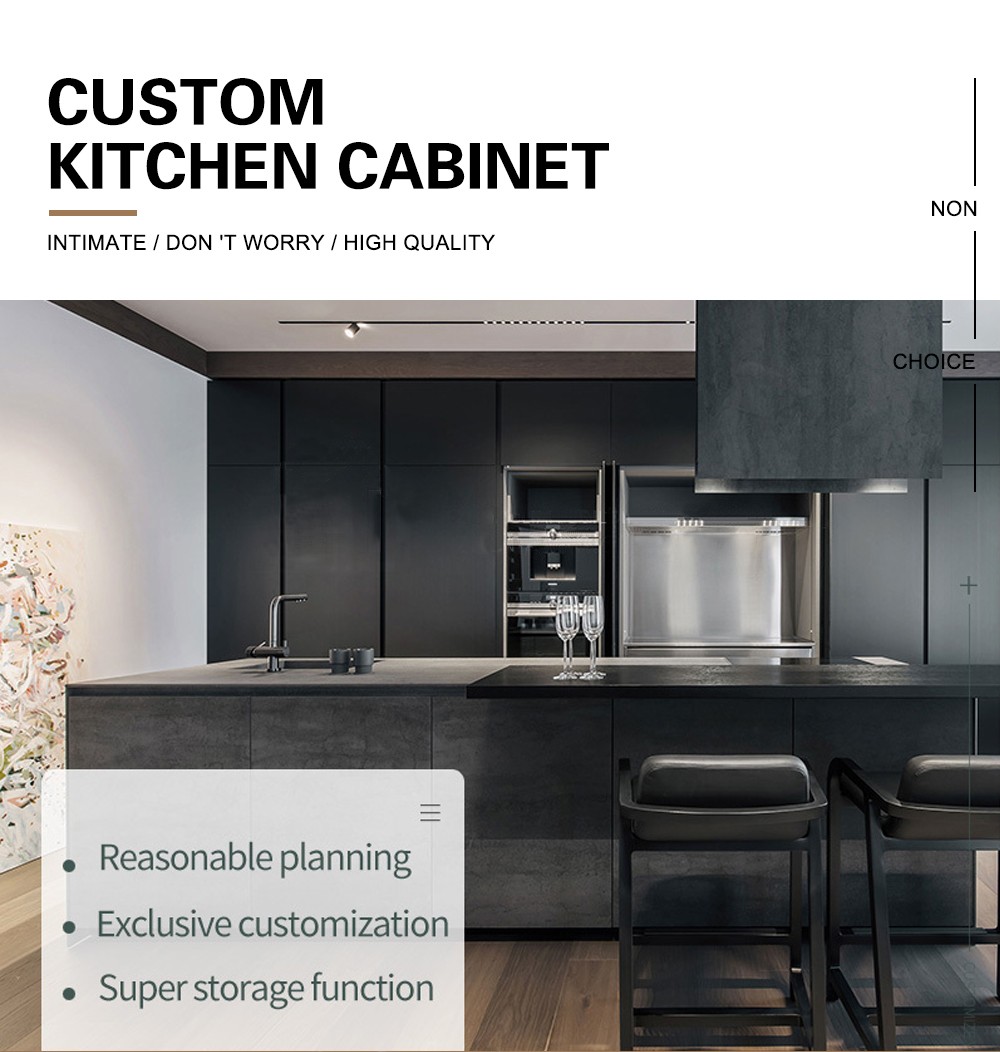 Black style UV lacquer kitchen with HDF kitchen-GK-490