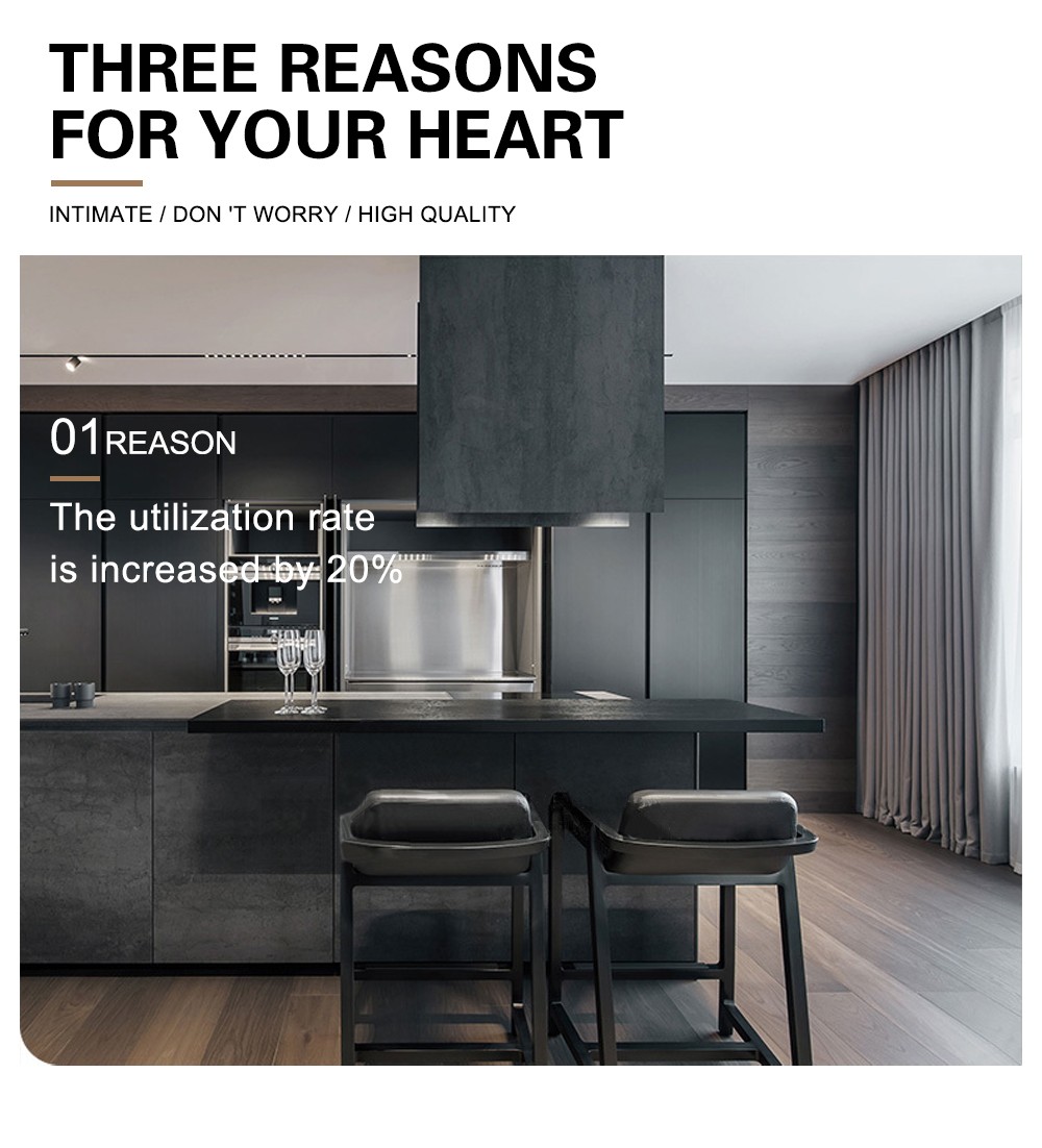 Black style UV lacquer kitchen with HDF kitchen-GK-490