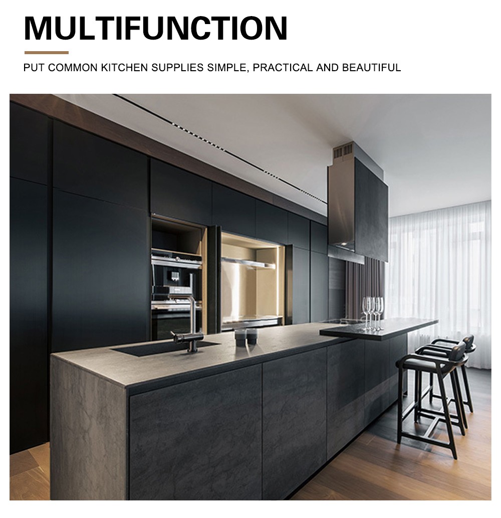 Black style UV lacquer kitchen with HDF kitchen-GK-490