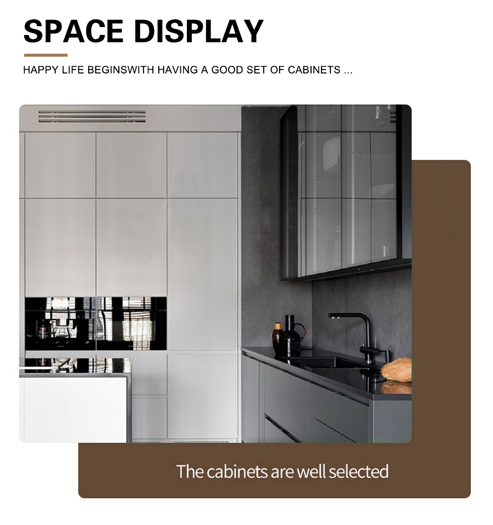 Black style UV lacquer with HDF kitchen-GK-441