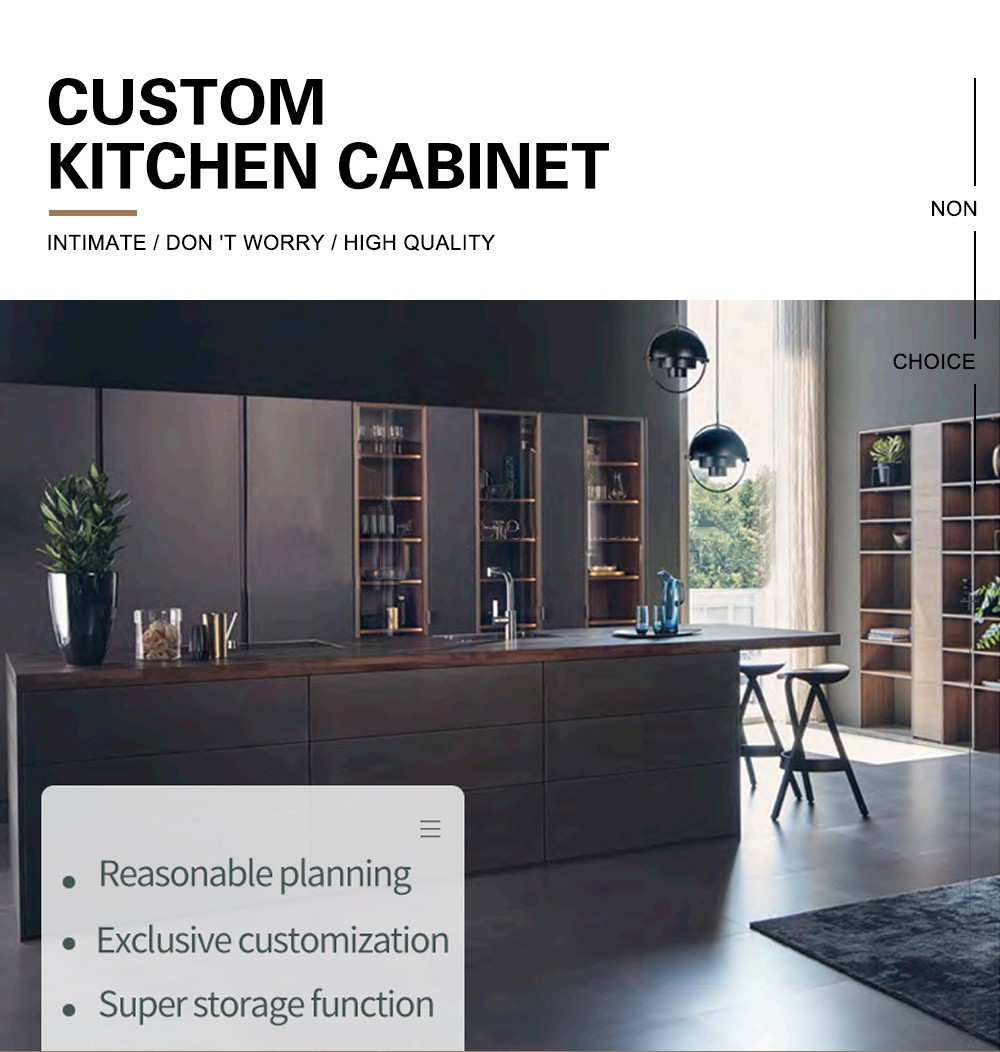 Black style UV lacquer with HDF kitchen-GK-473